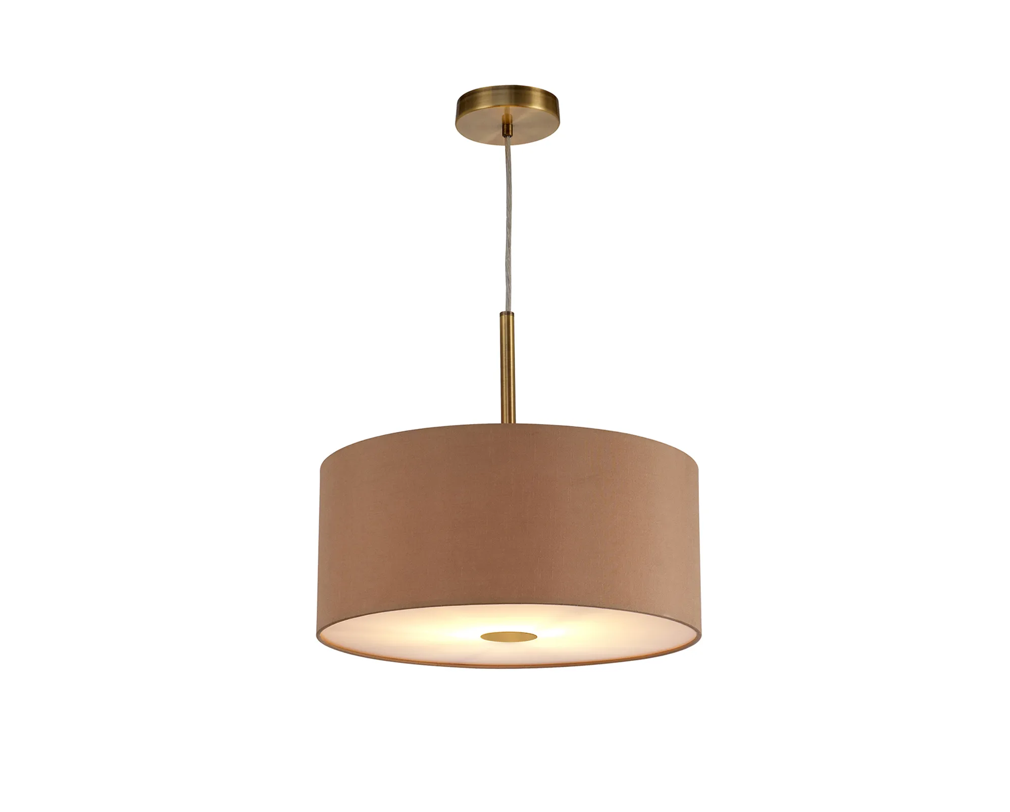 Baymont 40cm Pendant 1 Light Antique Brass, Antique Gold/Ruby, Frosted Diffuser DK0220  Deco Baymont AB AG